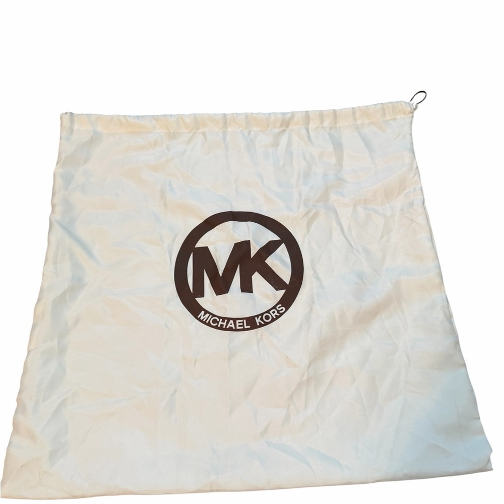 Michael Kors Cream Drawstring Dust Bag with Brown MK Logo